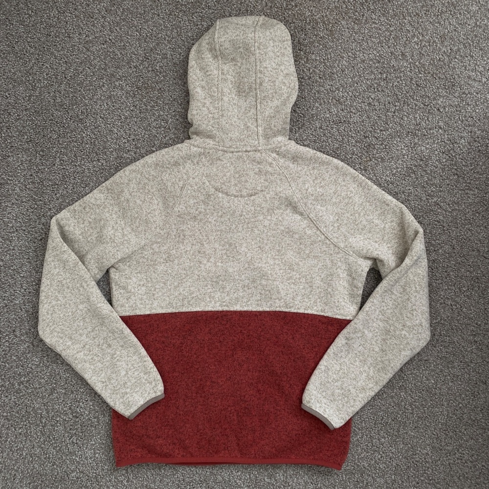 L.L.Bean Women's Sweater Fleece Pullover Hoodie Heather Red And Cream Size M - Picture 4 of 4